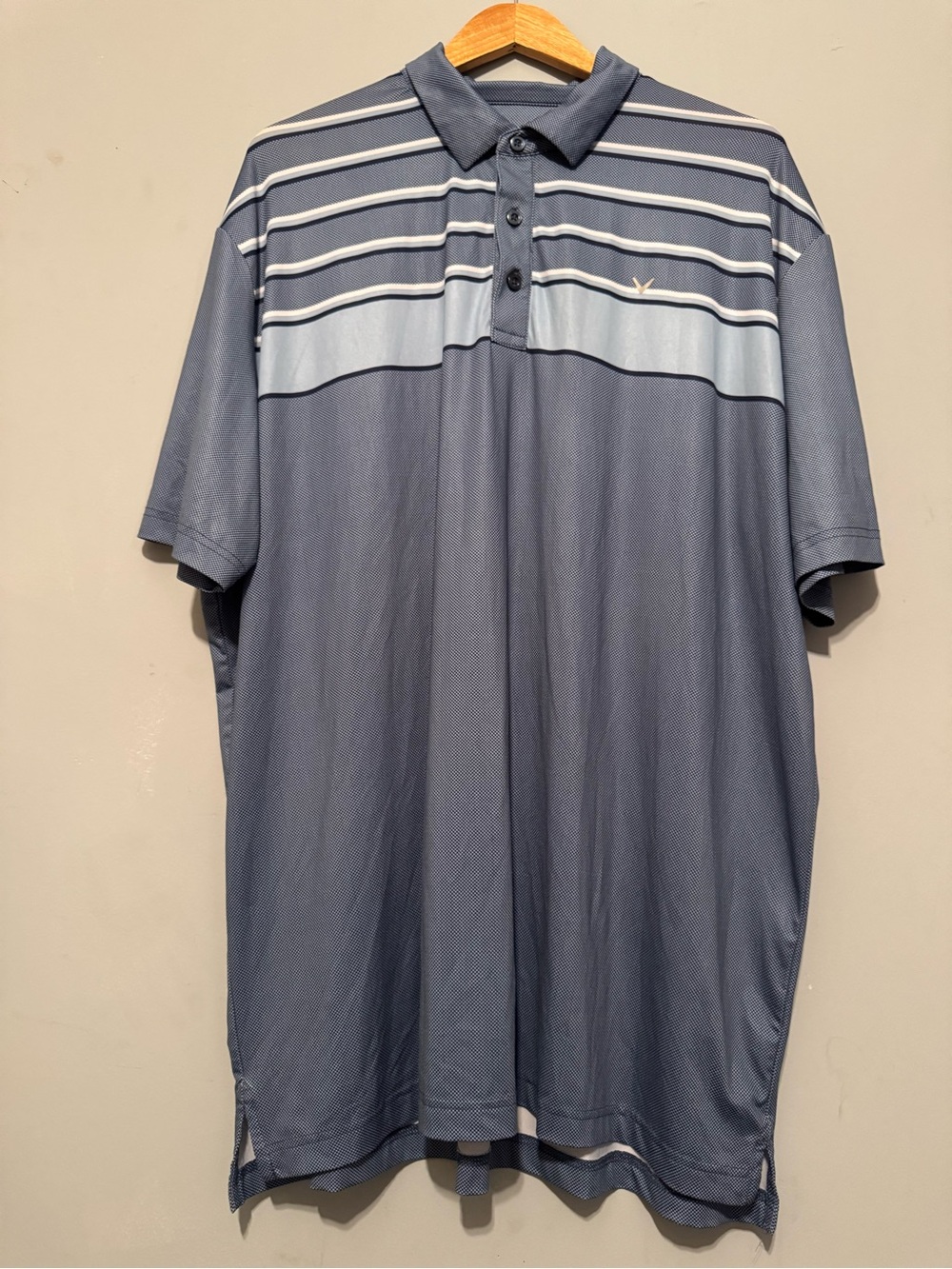 Callaway Gray-Blue Striped Golf Polo